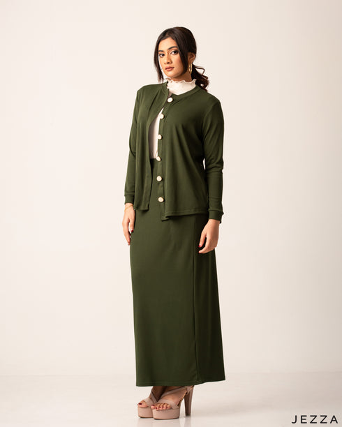 Elegant Ribbed Spandex Three-Piece Set 61333/61351